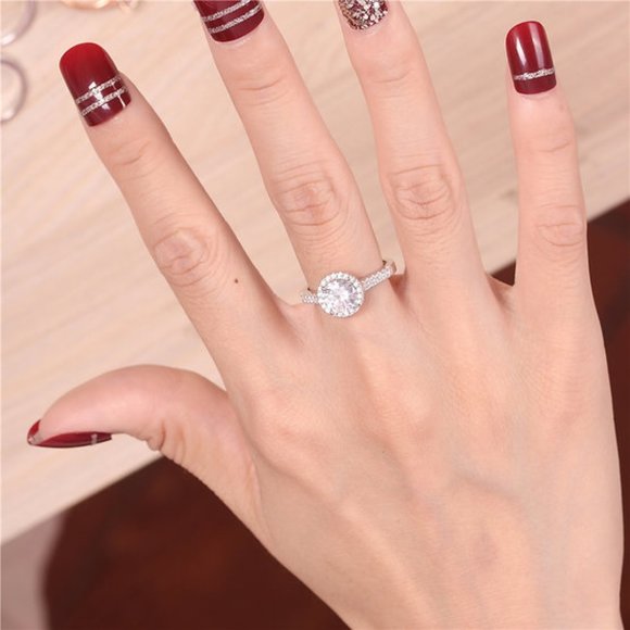 Brand New 925 Sterling Silver Ring Wedding Ring Engagement Ring R002 - Picture 6 of 6